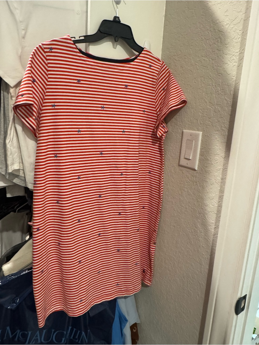 EUC Sz 14 Joules Red & White Striped Short Sleeve Dress